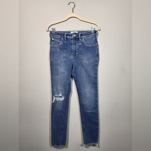 🌜 WE THE FREE People Skinny Jean front patch pockets womens size 29